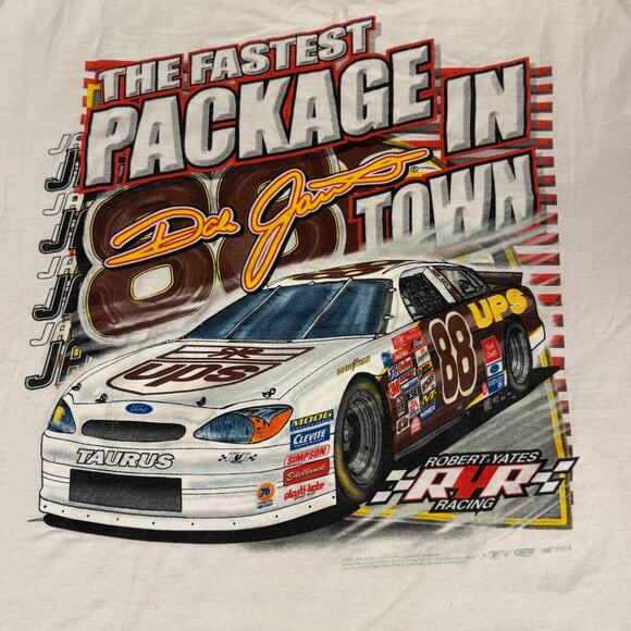 Robert Yates Chase Racing Tee Dale Jarrett 88 UPS Mens White Size Large L - Picture 7 of 7
